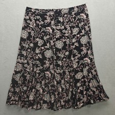 Talbots Floral Midi Skirt Women Size 10 Whimsigoth Y2K Romantic Dark Fairy 90s
