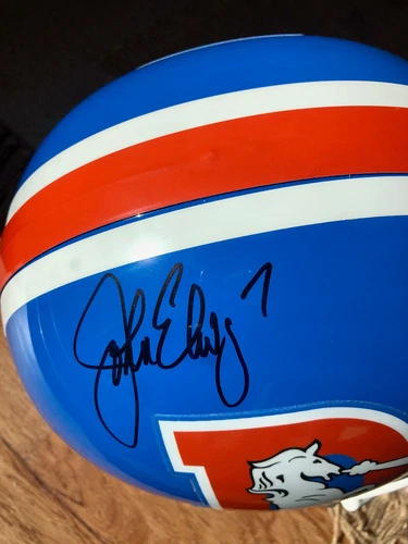 John Elway Signed Autograph Full Size Denver Broncos Throwback Helmet NFL HOF