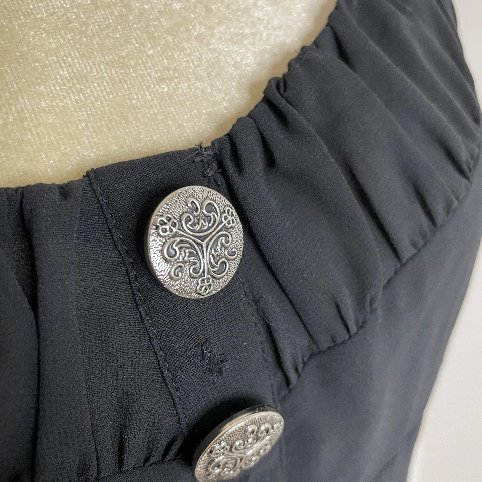 Vintage Esprit Dress Y2K LBD tiered size 8 Witchy Whimsigoth Babydoll Goth - Image 4 of 4