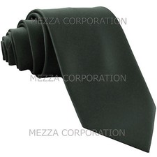 New Vesuvio Napoli Men's 2.5" skinny necktie only solid polyester prom Dark Gray