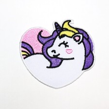 Unicorn Heart Patch Magic Horse Animal Artwork Emblem for DIY Iron on Clothes