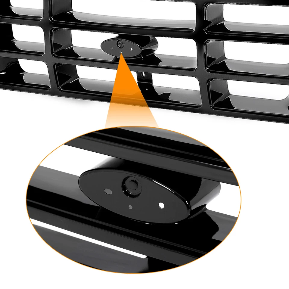 For Ford F-150 F-250 F-350 Bronco 1992-1997 Grille Headlight Bezel Kit Black - Image 3 of 4