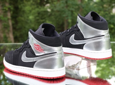 Air Jordan 1 Mid Johnny Kilroy Men's Size 11.5 Black Silver Custom