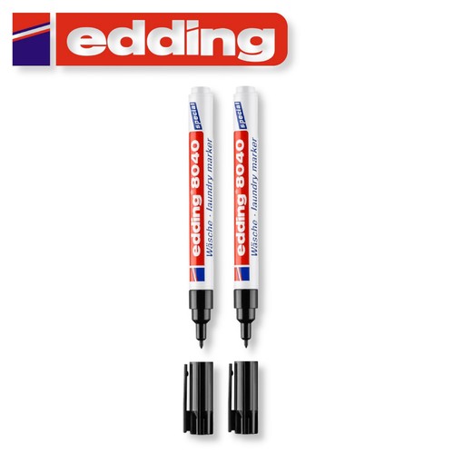 Edding 8040 Wäschemarker marker Stift wasserfest rot schwarz 2 Stück - Bild 2 von 4