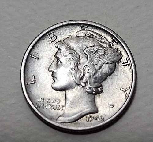 1943-S Mercury Dime AU-UNC 90% Silver Coin JRT 198