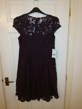 Next Tailored Burgundy Lace mid-long dress size 14