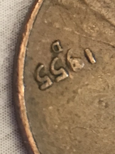 1955-D Lincoln Wheat Penny, Double Error, "9" In 1955 and"M" in UNUM - Picture 9 of 14