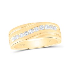 10kt Yellow Gold Mens Round Diamond Wedding Band Ring 1/2 Cttw Style 96308