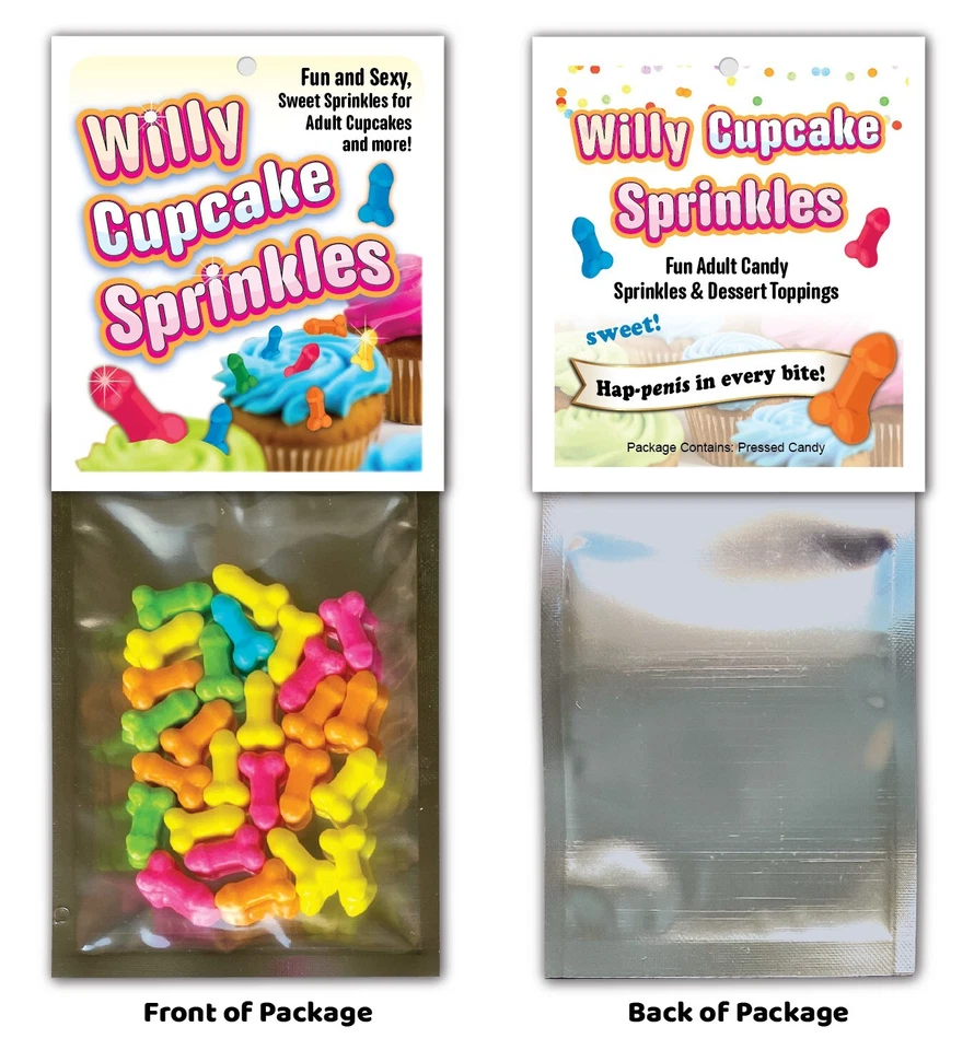 3 PK Willy Cupcake Sprinkles Dick Penis ADULT Cake Decoration Party Bachelorette - Image 2 of 4