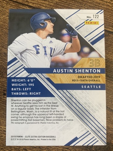 2019 Panini Elite Extra Edition Emerald Auto /25 Austin Shenton Tampa Bay 🔥📈 - Picture 3 of 4
