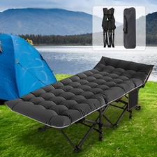 Heavy Duty Folding Camping Cot Hiking Travel Military Wide Bed with Mattress