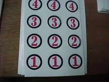 1/24 slotcar 1/24 scale meatball numbers decal sheet thin white vinyl Red #