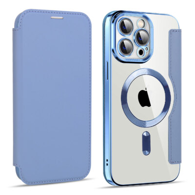MagSafe Flip Wallet Case für iPhone 17E 17 Pro Max 16 15 14 13 PU Leder Hülle