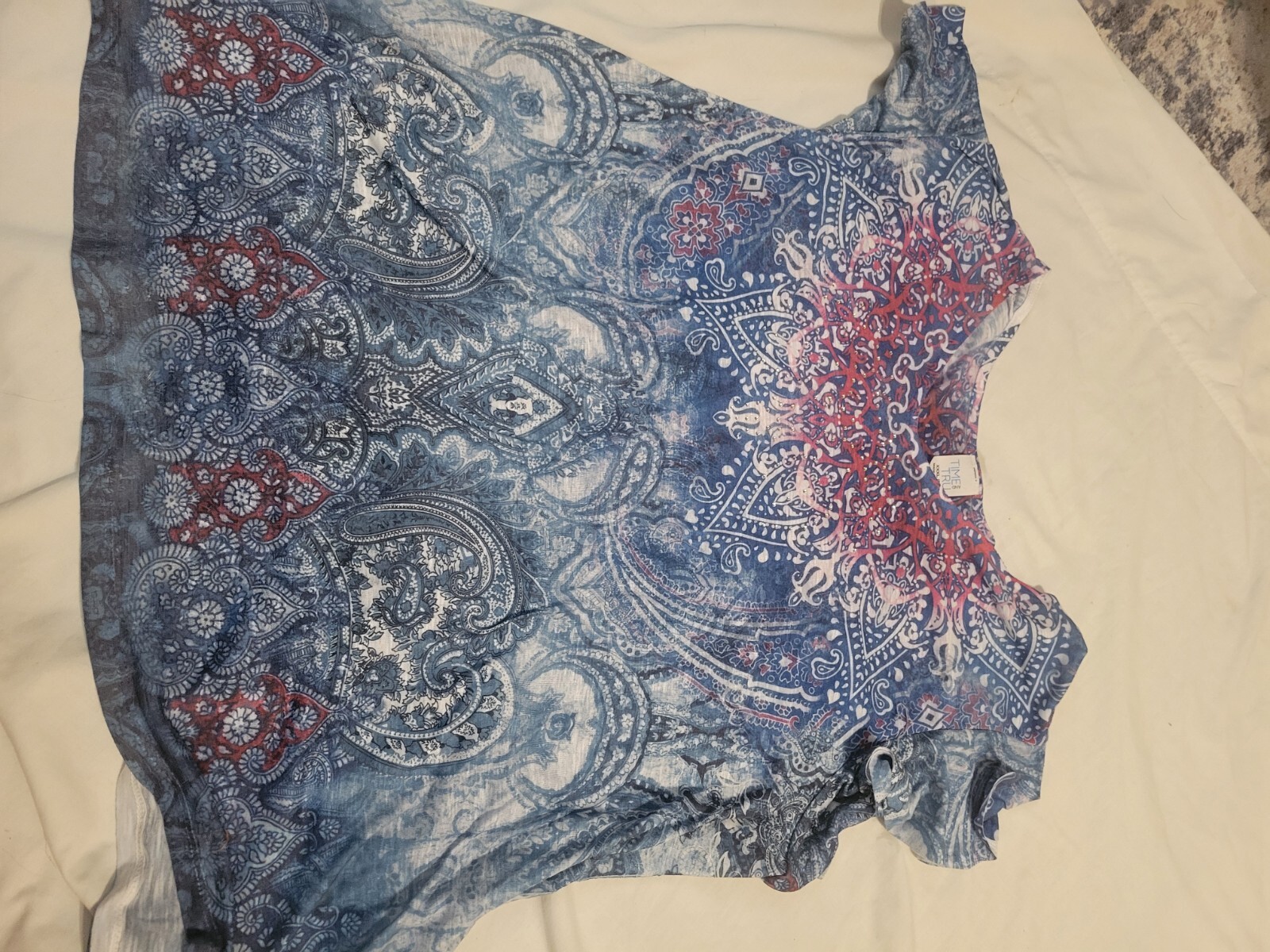 Plus Size 22 Womens Time & Tru Blouse Flowy Top