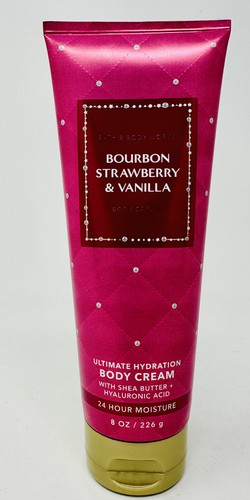 BATH & BODY WORKS BOURBON STRAWBERRY & VANILLA BODY CREAM LOTION 8 OZ