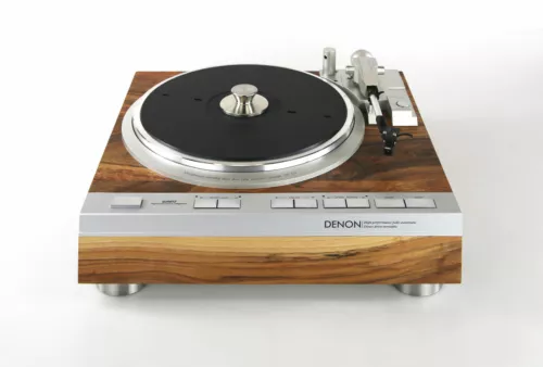 Restaurierter Denon DP-47F Plattenspieler Vollautomat Nussbaum geölt massiv Holz