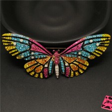 Hot Multicolor Enamel Crystal Butterfly Lady Fashion Charm Women Brooch Pin