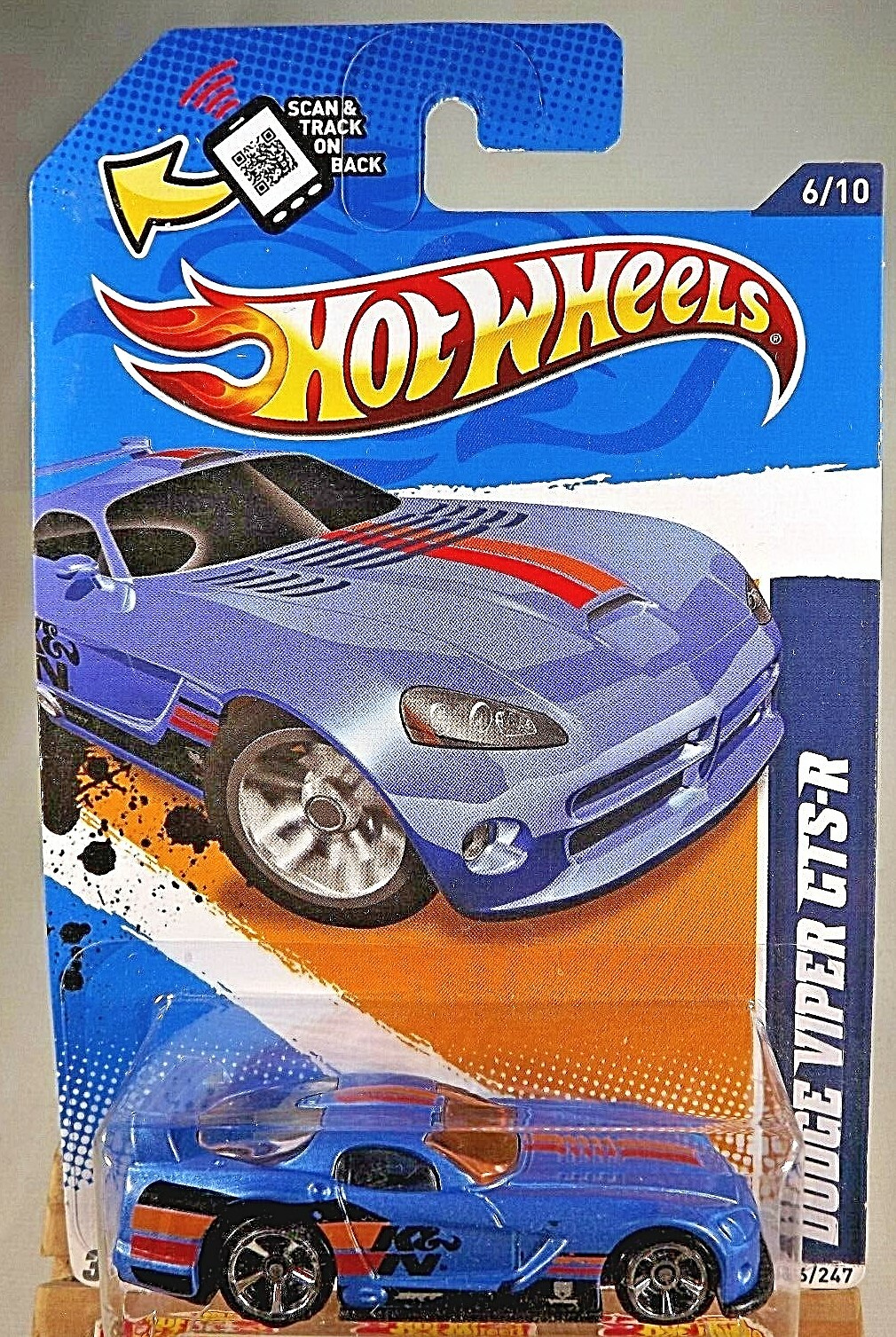 2012 Hot Wheels #146 Performance- K&N 6/10 DODGE VIPER GTS-R Blue Variant wMC5Sp