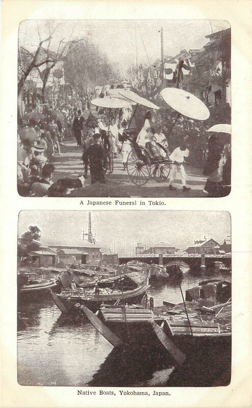 Japan C-1910 Japanese Funeral Native Boats Yokohama Tokio Postcard