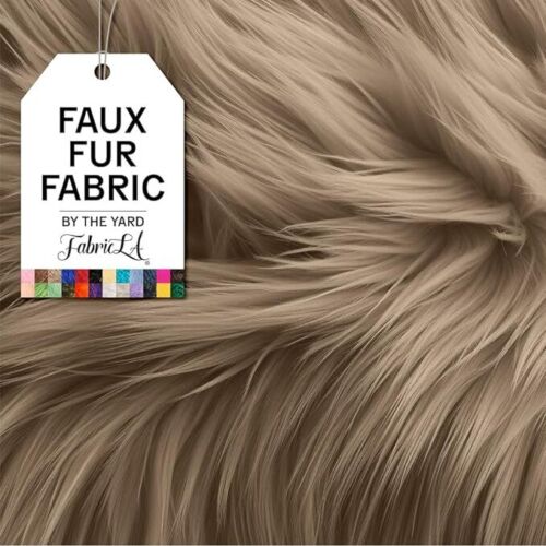 FabricLA Shaggy Faux Fur Fluffy Fabric by the yard | Artificial Art & Craft - Picture 20 of 46