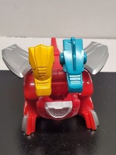 Transforming Red Robot Dinosaur Toy With Wings Dual Heads For Kids