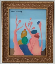 Signed Yves Tanguy Expressionism Abstract Painting -  Framed.