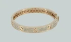 Men's 1.48 ct Round "NATURAL MOISSANITE" Bangle Bracelet Silver Rose Gold Plated