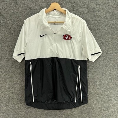 Nike Shirt Men S Small Black Collared Short Sleeve Zipper Regular Fit Solid