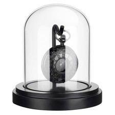 PH PandaHall 3x4 inch Pocket Watch Display Case Glass Black/Transparent