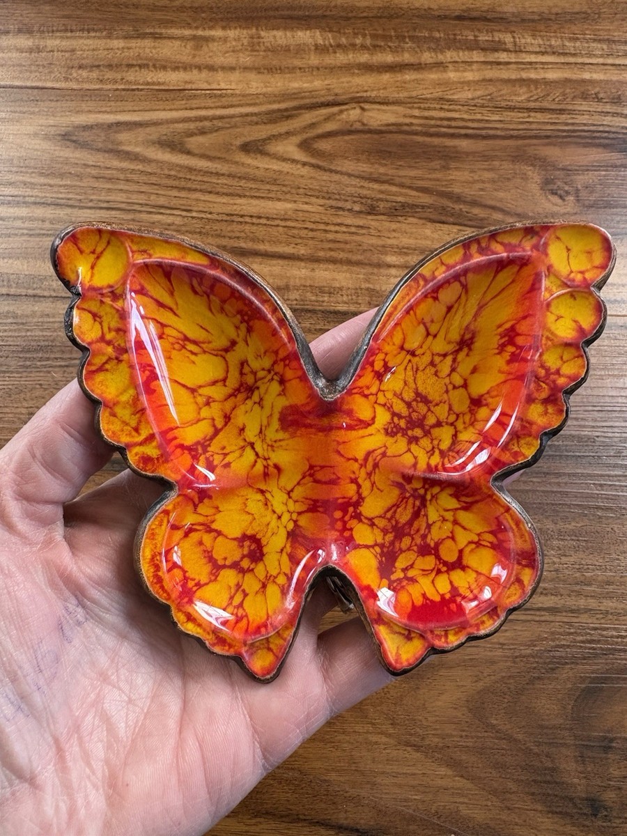 Vintage Treasure Craft Orange Lava Ceramic Mid-Century Modern