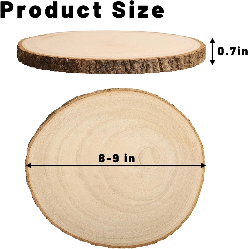 Rustic Wood Slices for Centerpieces - Set of 12 - Image 4 of 4