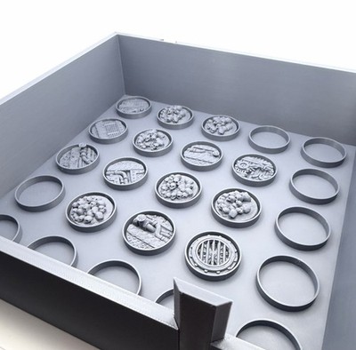 25 Steckplätze 32 mm Miniatur Transport Aufbewahrungsbox Modular Stapelbar Tablett