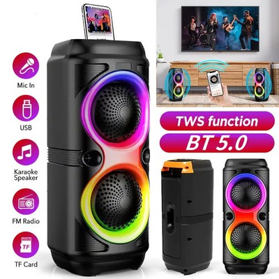 200W Tragbarer Bluetooth 5.0 Lautsprecher LED Subwoofer Musikbox Boombox Party