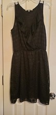 Black Sleeveless Ruffle Front Faux Wrap Dress - Size XL - Lined