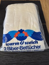 Vintage Biber Betttücher 2er-Set Baumwolle/Viskose 150 x 250 Bettlaken in  OVP 