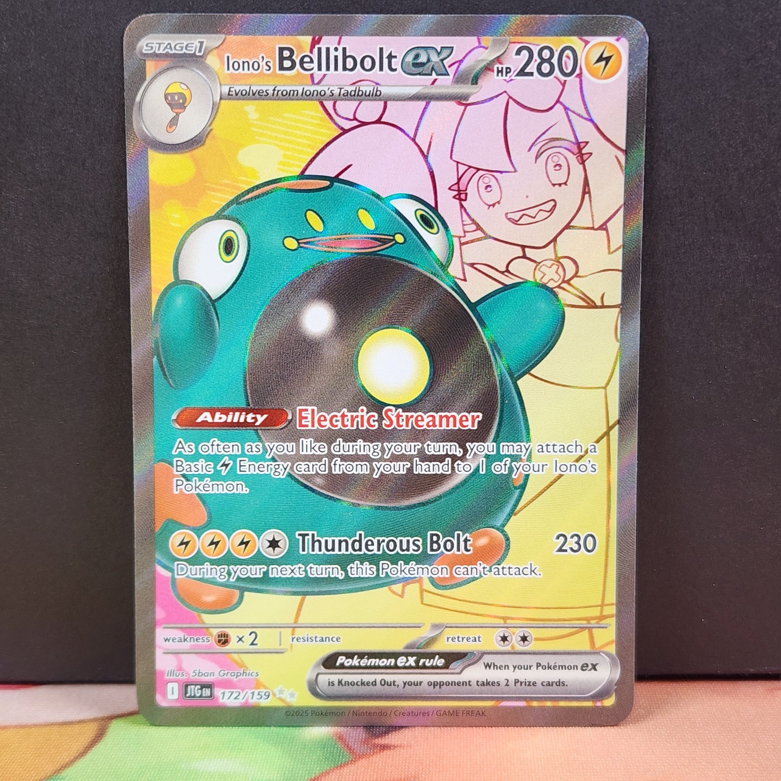 Iono's Bellibolt ex 172/159 Journey Together Ultra Rare Full Art Pokemon