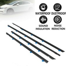4pcs Door Window Moulding Trim Weatherstrip Seal Belts For Honda Civic 2012-2015