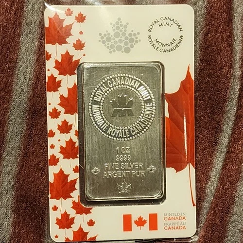 PREMIUM SILVER BULLION RCM Assay Packaging 2025 CANADA 1oz .9999 Silver Bar