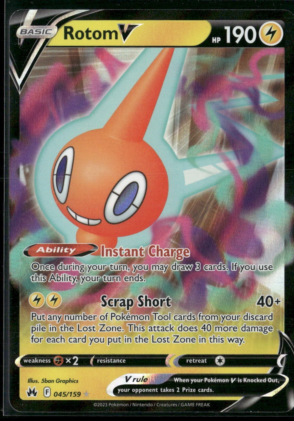 Pokemon - Rotom V 58/196 Ultra Rare Lost Origin NM