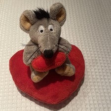 Uli Stein Maus mit Herz sitzend auf ein Herz Kissen ,Sammlerst&uuml;ck , Selten