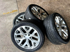 22 Inch Rims Tires Fit Chevy Gmc Snowflake Silver Mach Wheels 6x139.7 3054022