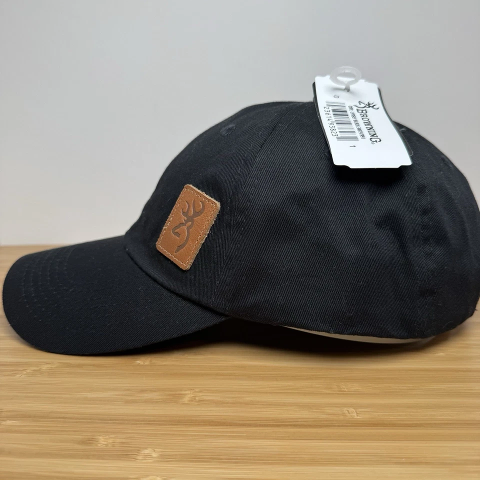 Новый с Ярлыками Browning Company Lynsey черный с кожаным логотипом нашивка регулируемый папа шляпа крышка - Изображение 2 из 4