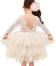 Flower Girl Dress for Baby Girls,Lace Tulle Princess Dress for Wedding, Birth...