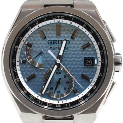 Seiko Astron Nexstar 8B63-0BL0 Blue Titanium Solar Radio Watch 40mm Used