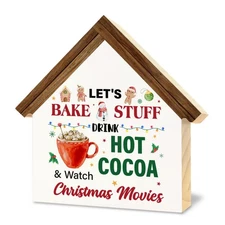 Rustic Christmas Decorations for Kitchen - Christmas Wood Block Sign - Let's ...