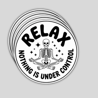 4PCS Relax Nothing is Under Control Stickers: Motivational Vinyl Decals