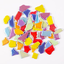 454G 1 LB Iridescent Ceramic Tile for Crafts Mosaic Tiles Mosaic Pieces Glazed