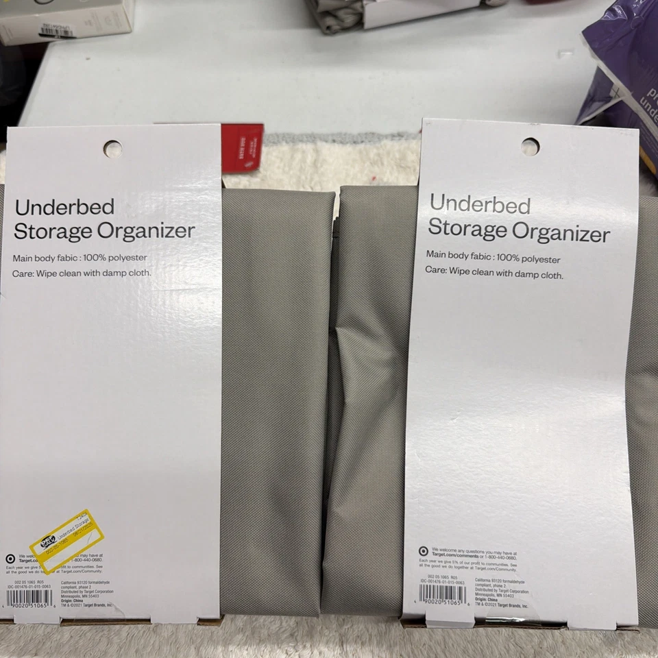ROOM ESSENTIALS Organizador de Almacenamiento Bajo Cama 29" x 23" Juego de 2 Tapa Transparente Gris NUEVO Foto 4 de 4