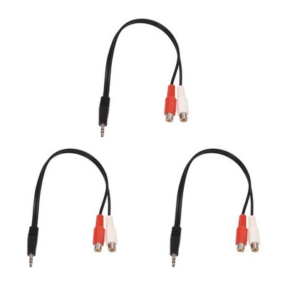 3Stück 3,5 mm Stereo Adapter Klinkenstecker zum 2 Cinch Buchsen Adapter Aud5867