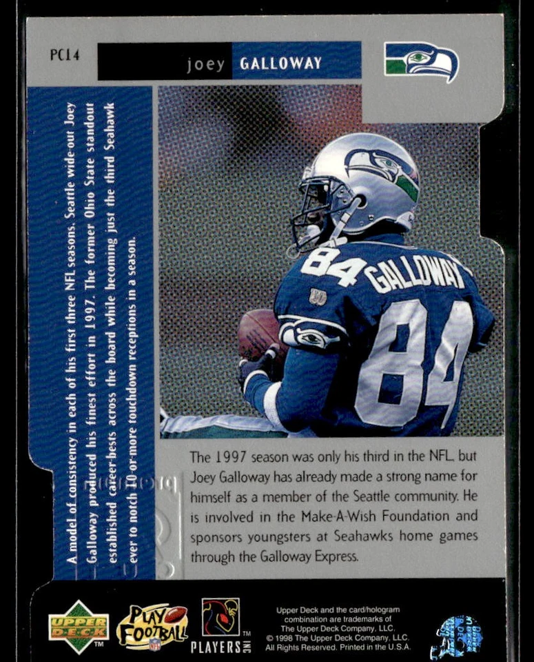 1998 Upper Deck Black Diamond #PC14 Joey Galloway Premium Cut Double - Image 2 of 2